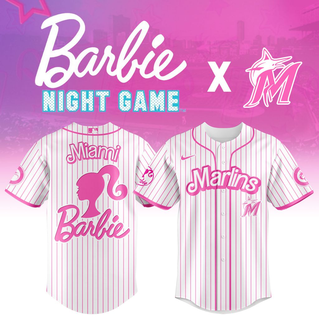 Premium Mlb Miami Marlins X Barbie Custom Baseball Jersey