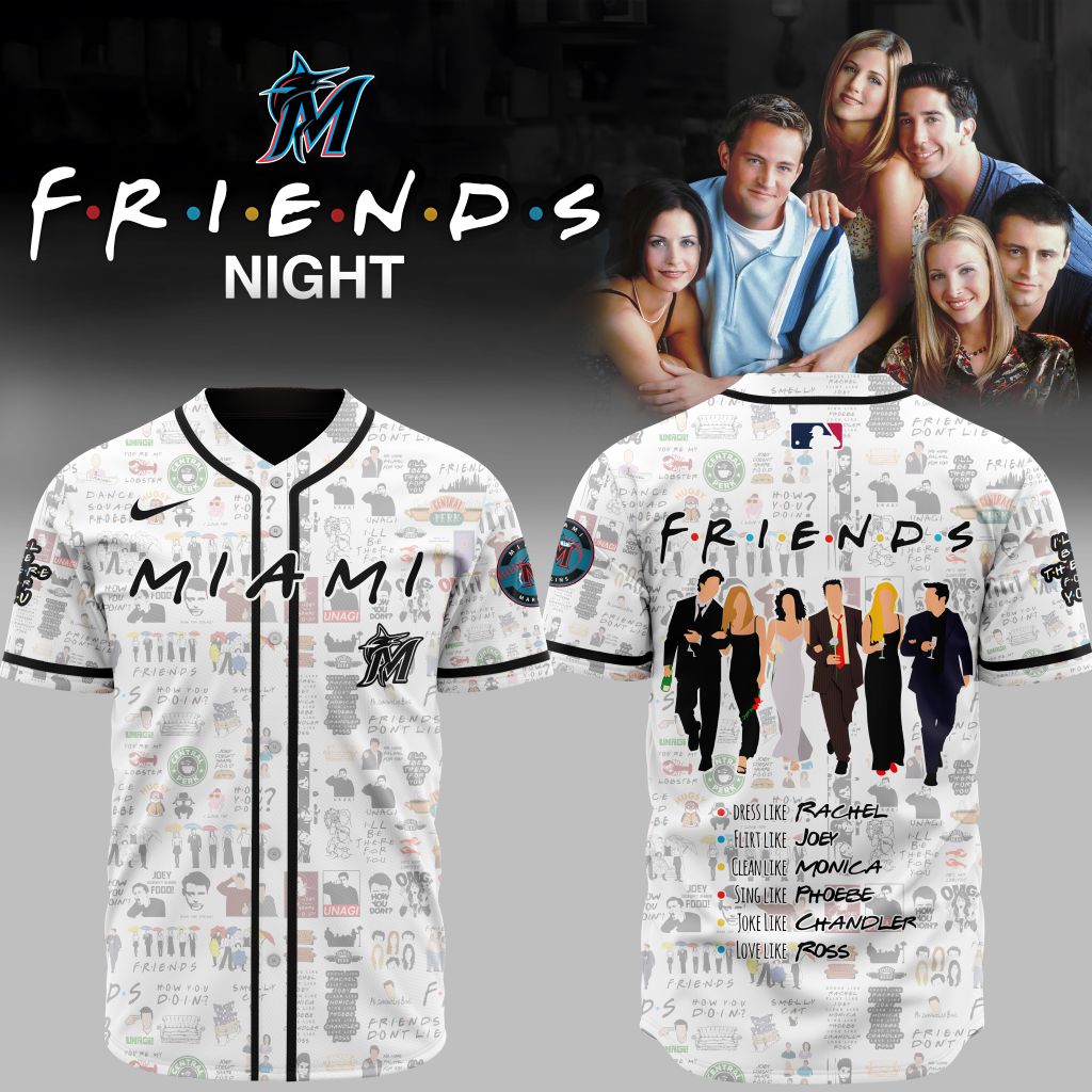Premium Mlb Miami Marlins X Friends Custom Baseball Jersey
