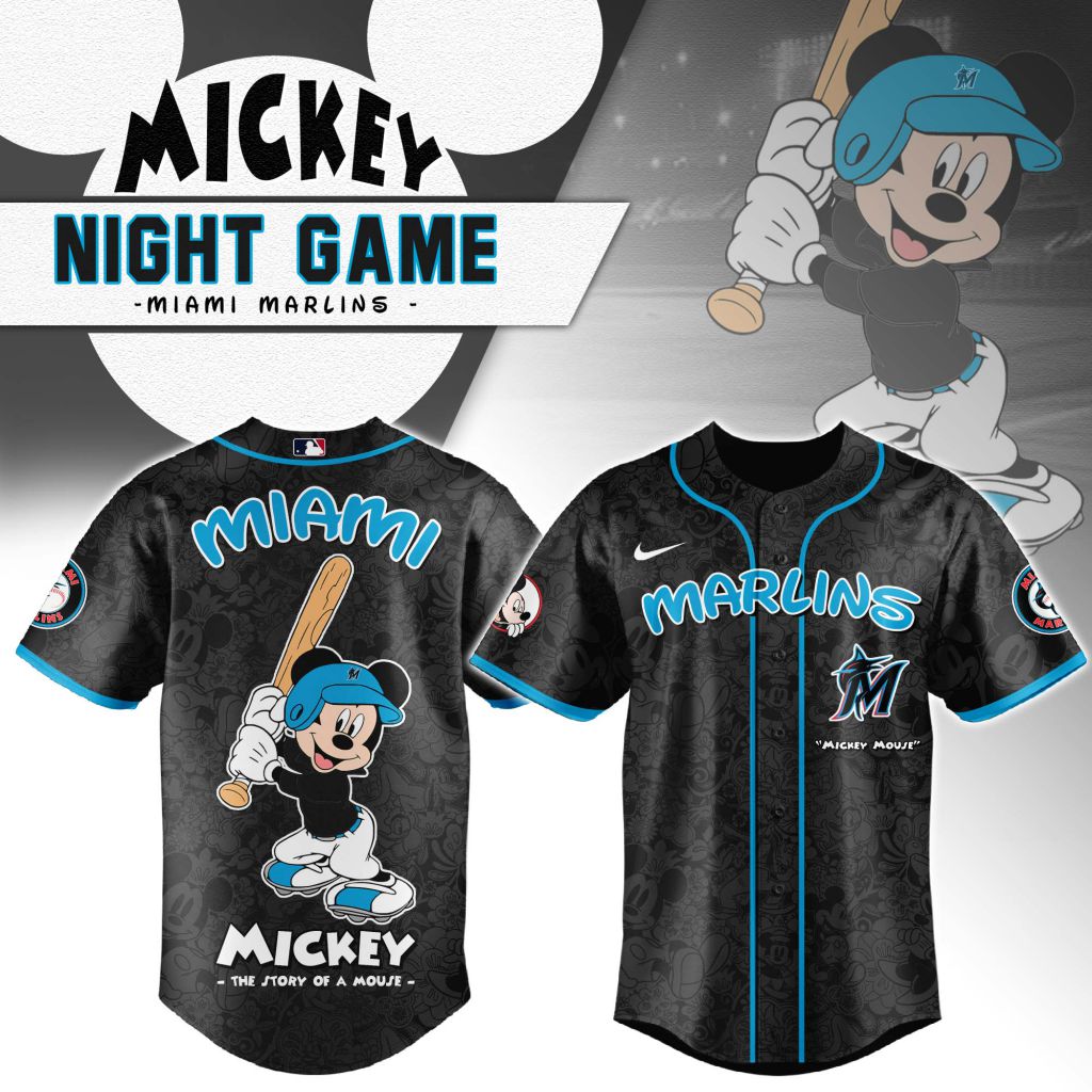 Premium Mlb Miami Marlins X Mickey Mouse Custom Baseball Jersey