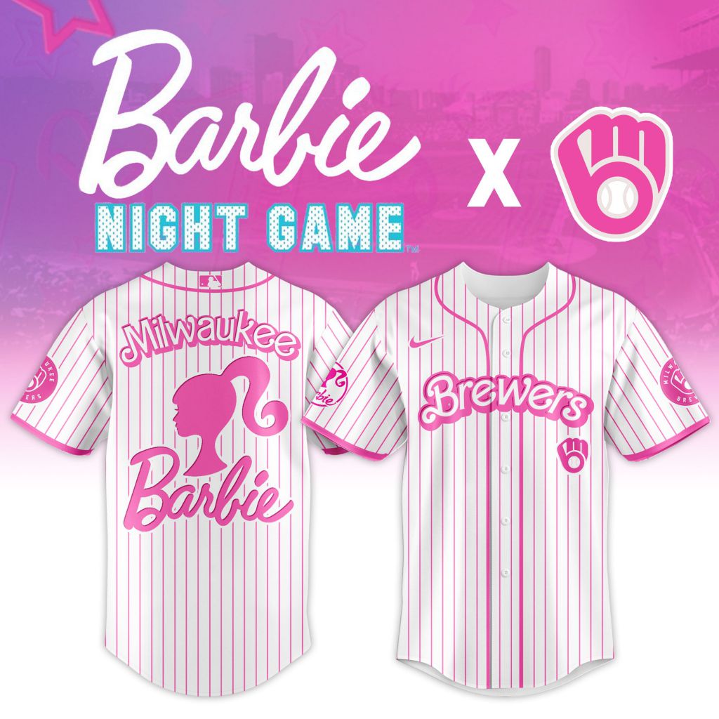 Premium Mlb Milwaukee Brewers X Barbie Custom Baseball Jersey