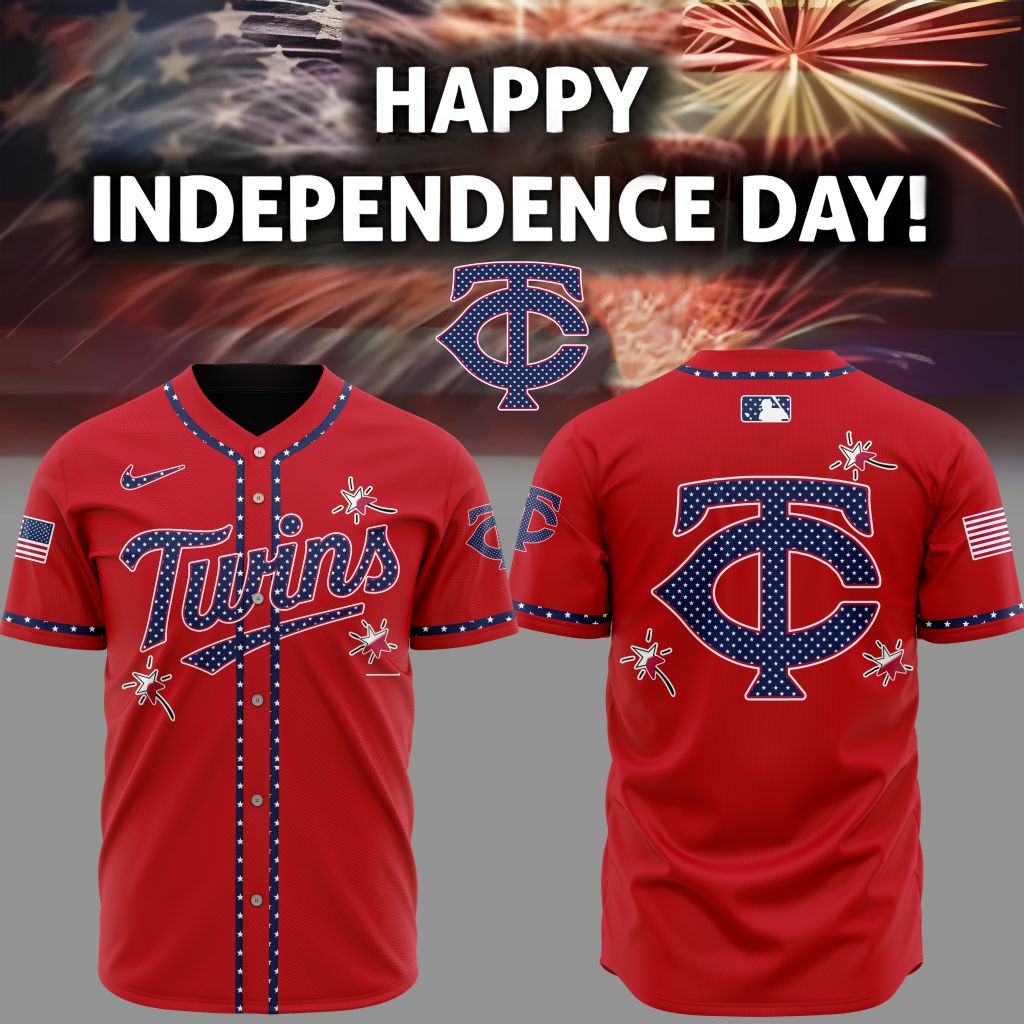 Premium Mlb Minnesota Twins Happy Independence Day Custom Baseball Jersey