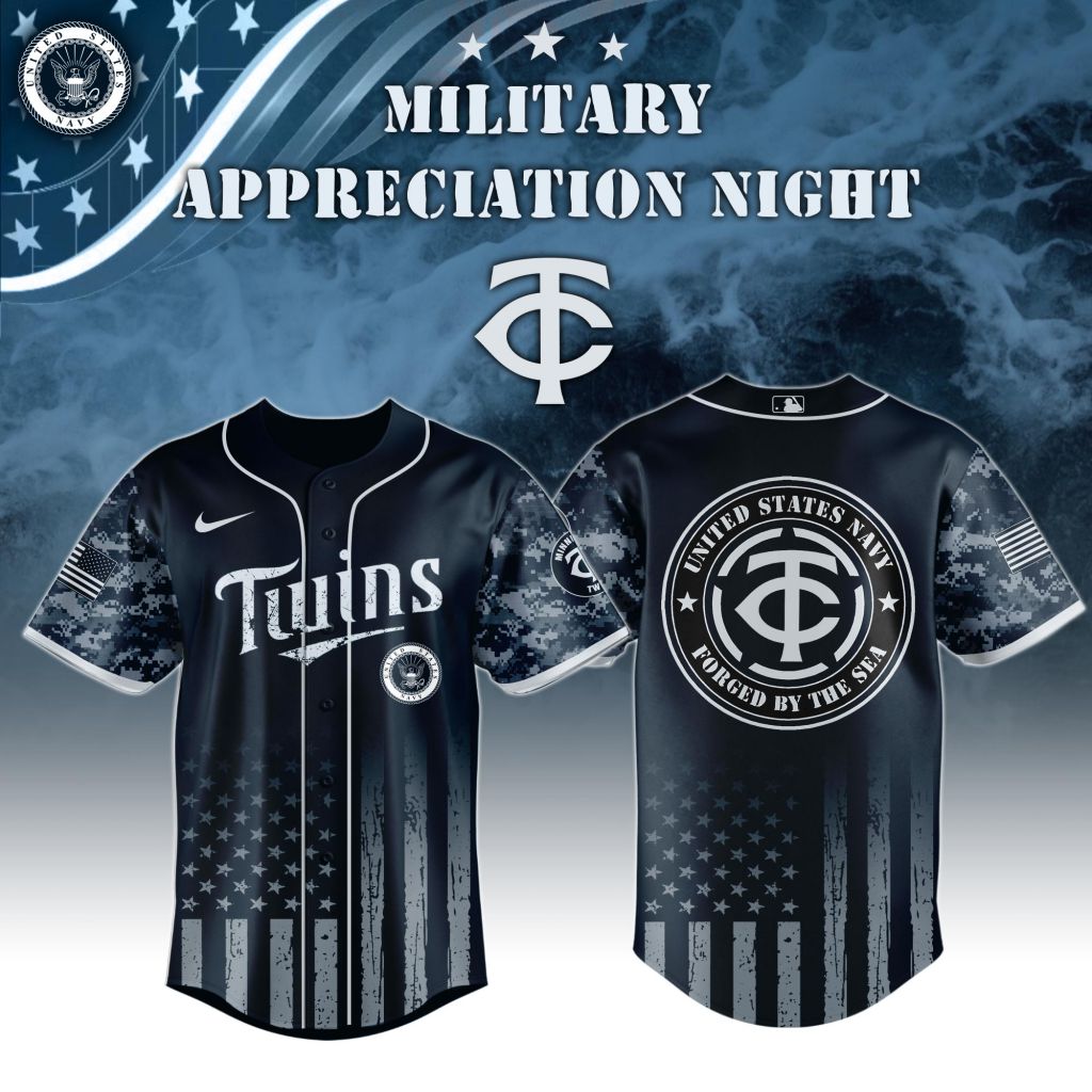 Premium Mlb Minnesota Twins Navy Military Appreciation Custom Baseball Jersey