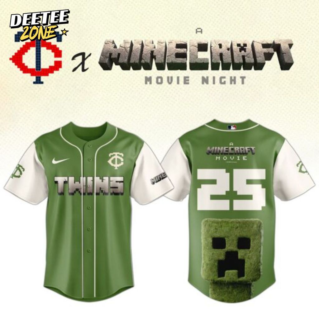 Premium Mlb Minnesota Twins X A Minecraft Movie Custom Baseball Jersey