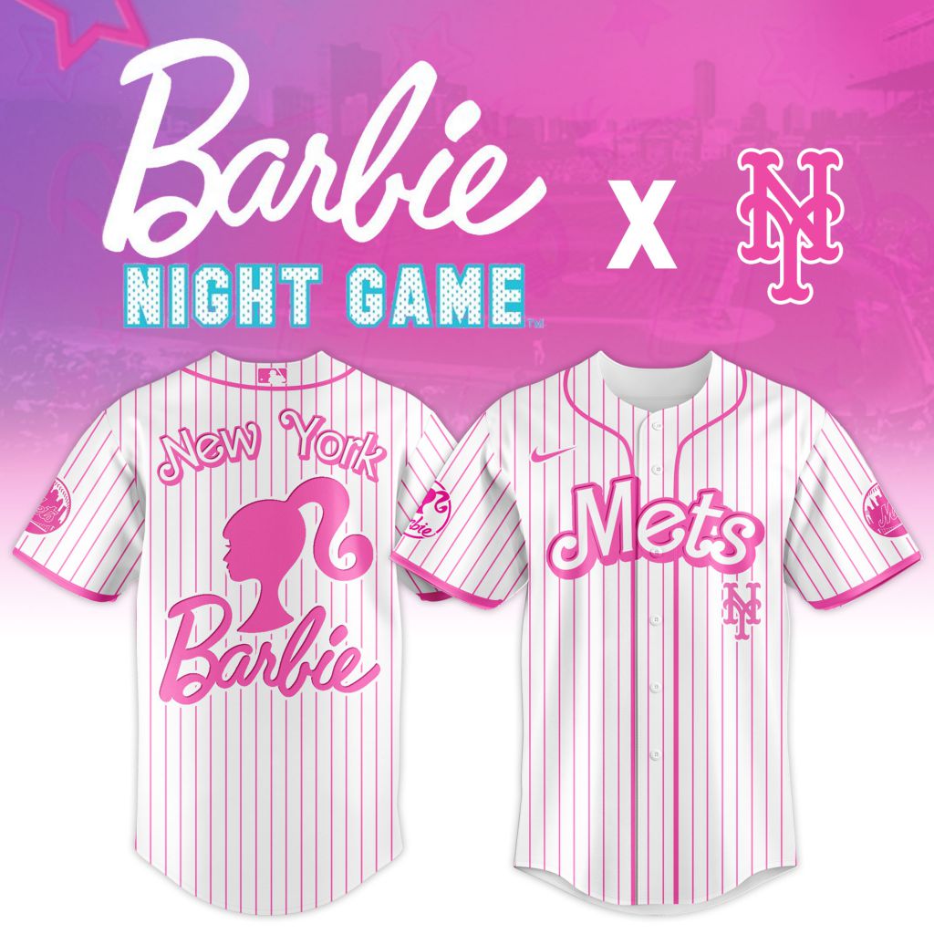 Premium Mlb New York Mets X Barbie Custom Baseball Jersey