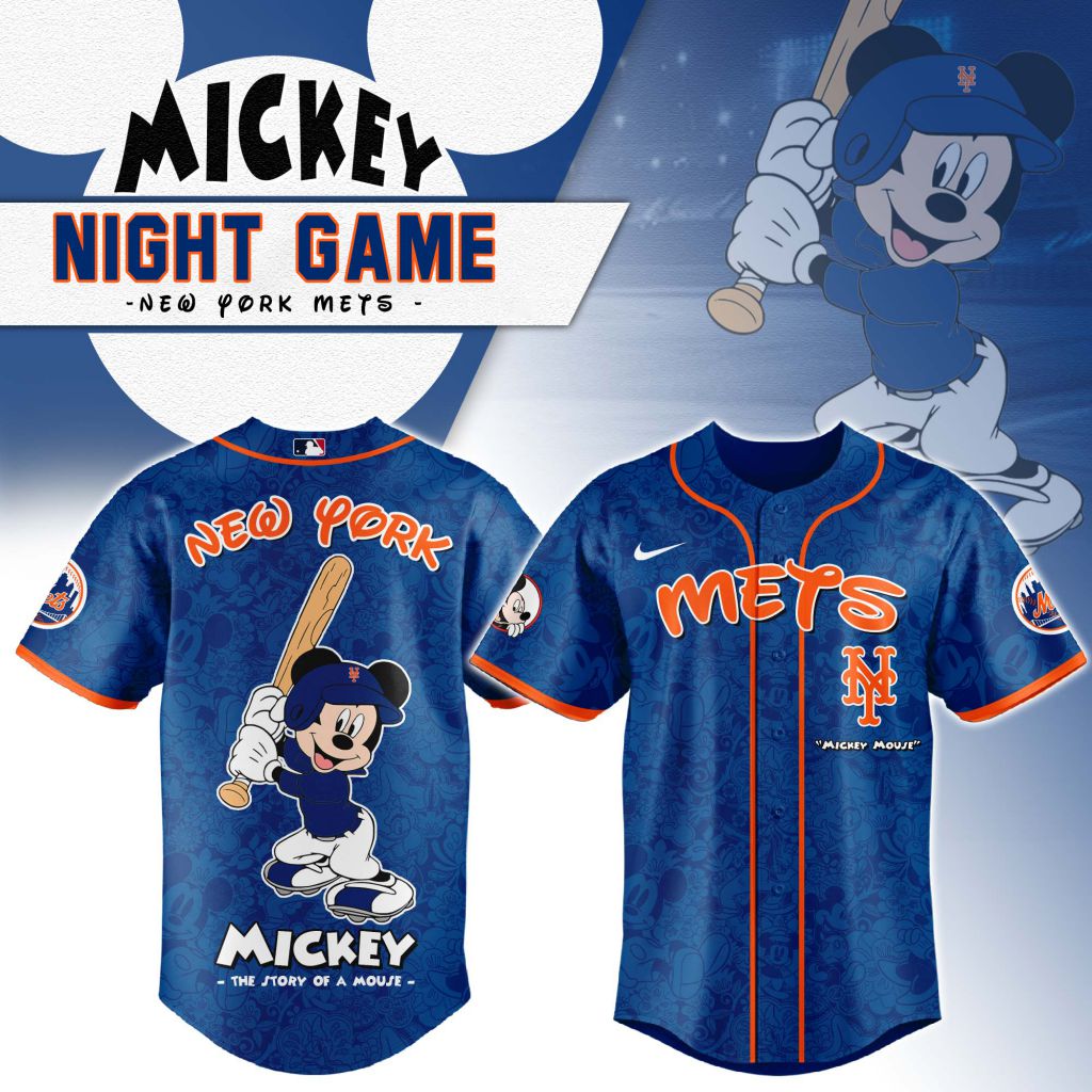 Premium Mlb New York Mets X Mickey Mouse Custom Baseball Jersey