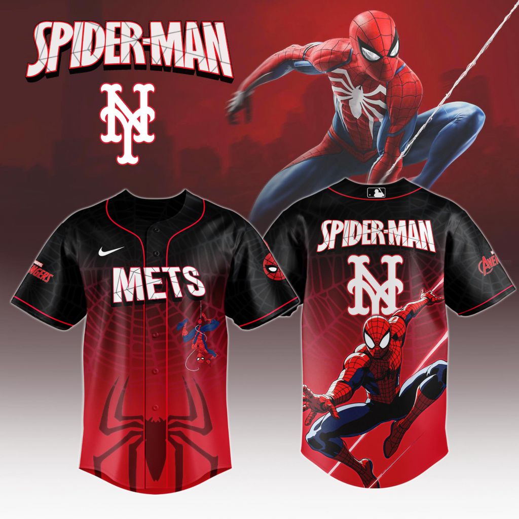 Premium Mlb New York Mets X Spider-man Custom Baseball Jersey