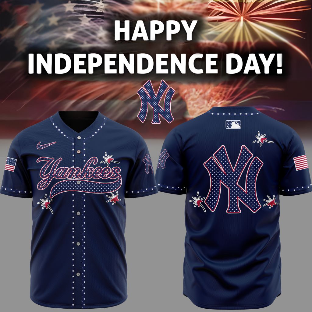 Premium Mlb New York Yankees Happy Independence Day Custom Baseball Jersey
