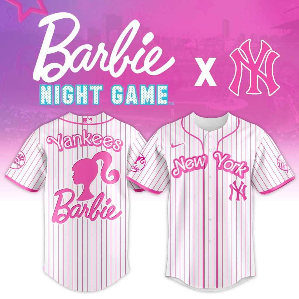 Premium Mlb New York Yankees X Barbie Custom Baseball Jersey