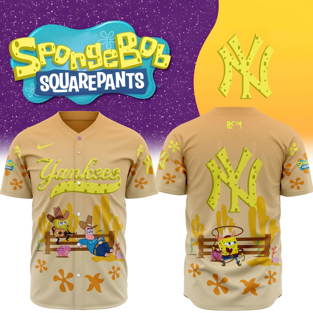 Premium Mlb New York Yankees X Spongebob Squarepants Special Custom Baseball Jersey