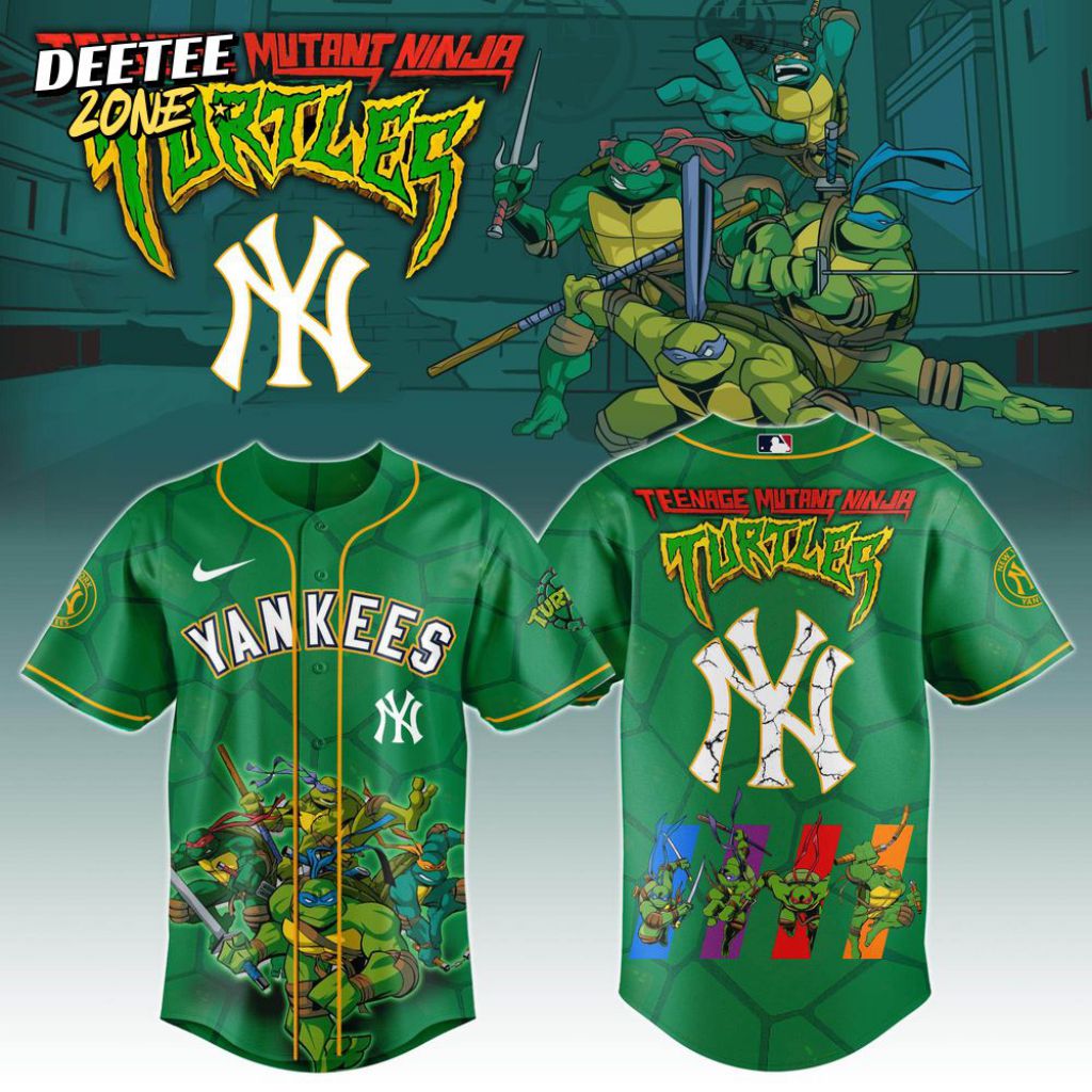 Premium Mlb New York Yankees X Teenage Mutant Ninja Turtles Custom Baseball Jersey