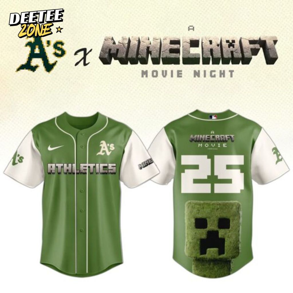 Premium Mlb Oakland Athletics X A Minecraft Movie Custom Baseball Jersey