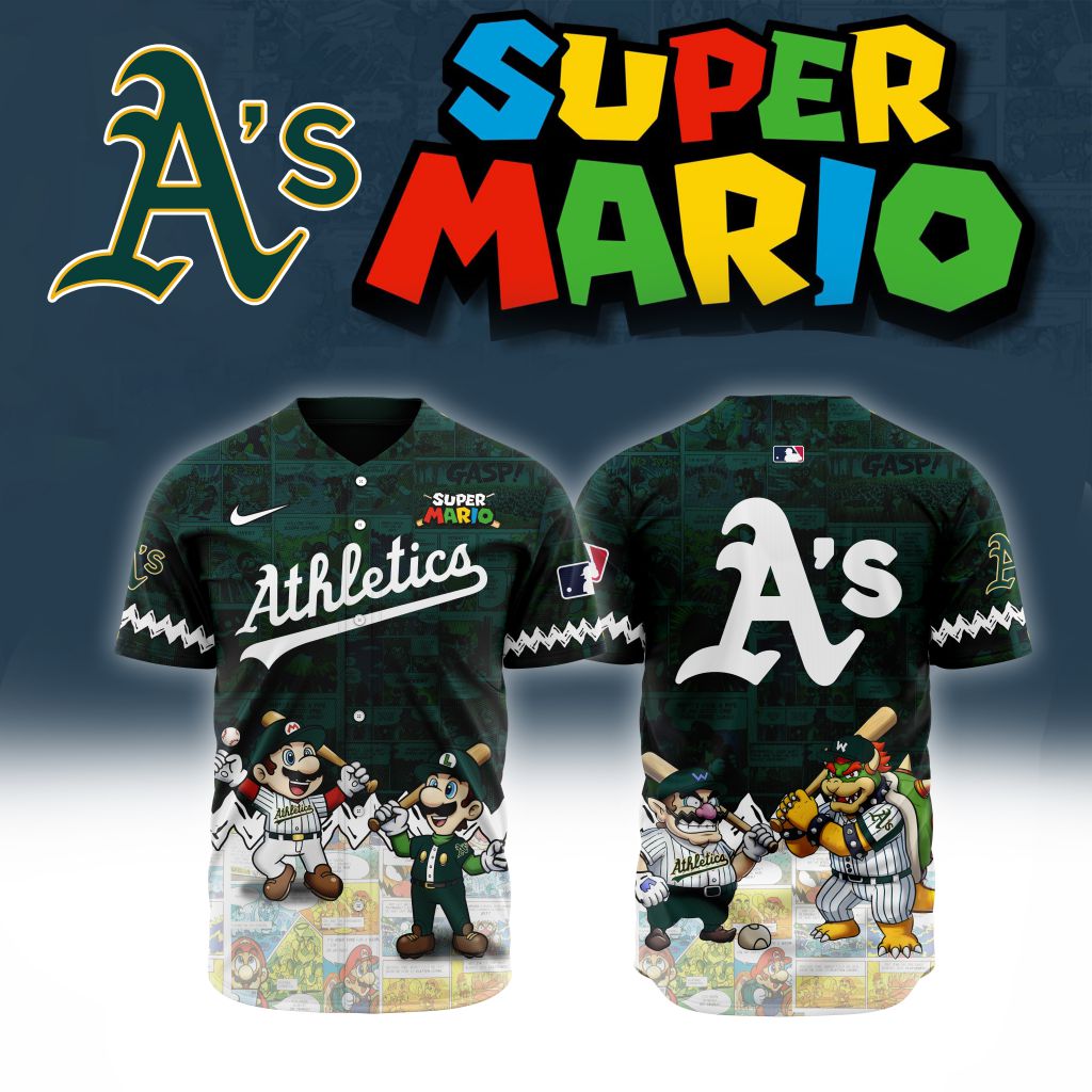 Premium Mlb Oakland Athletics X Super Mario Custom Baseball Jersey