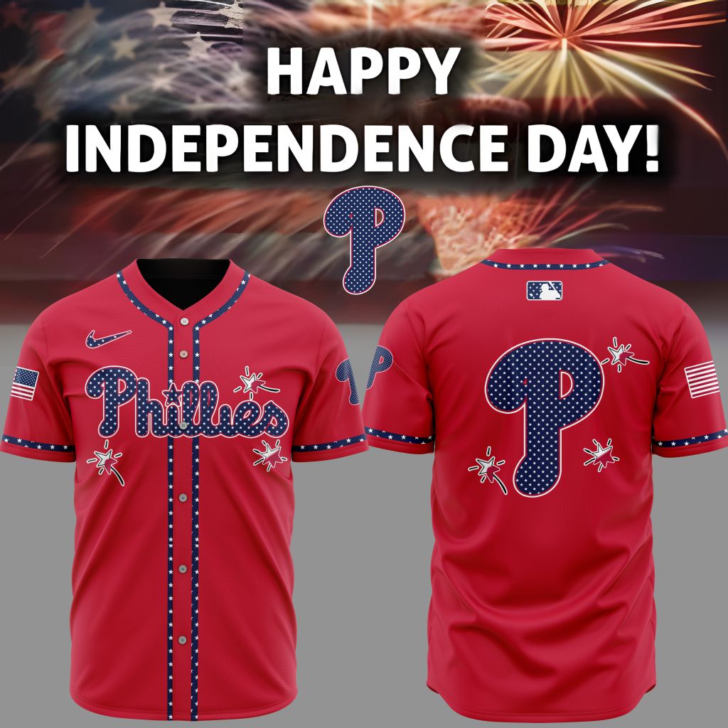 Premium Mlb Philadelphia Phillies Happy Independence Day Custom Baseball Jersey