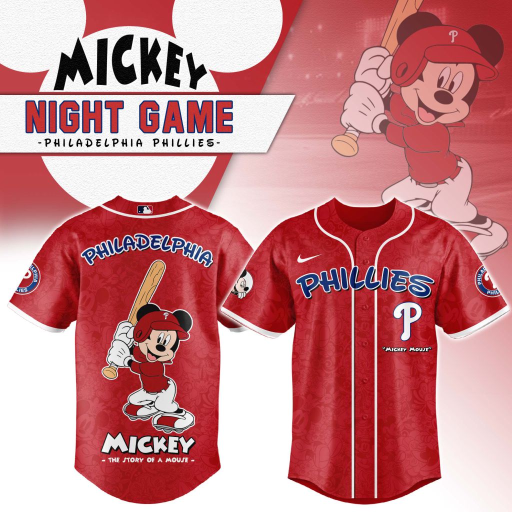 Premium Mlb Philadelphia Phillies X Mickey Mouse Custom Baseball Jersey