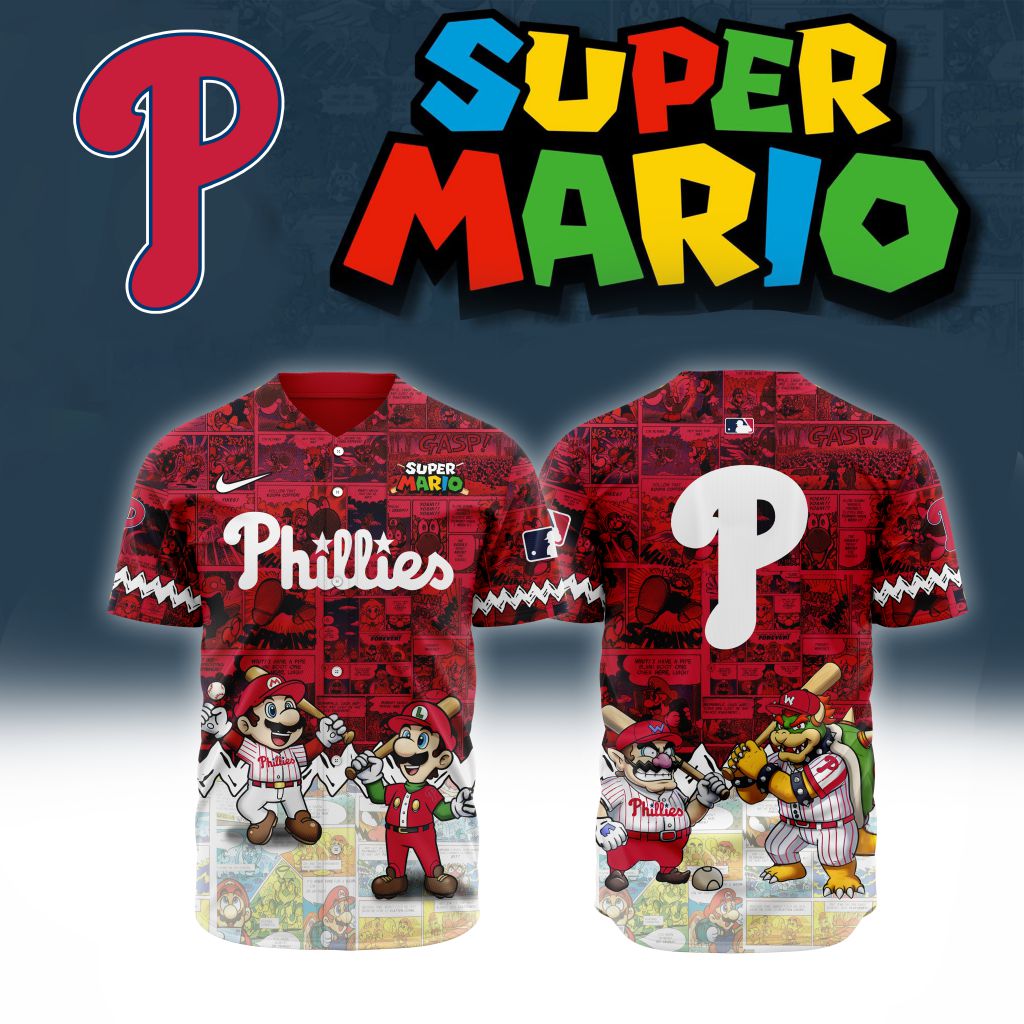 Premium Mlb Philadelphia Phillies X Super Mario Custom Baseball Jersey