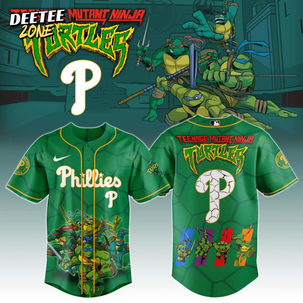 Premium Mlb Philadelphia Phillies X Teenage Mutant Ninja Turtles Custom Baseball Jersey
