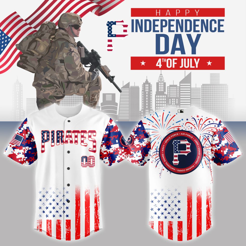 Premium Mlb Pittsburgh Pirates Special The 4th Of July Military Custom Baseball Jersey