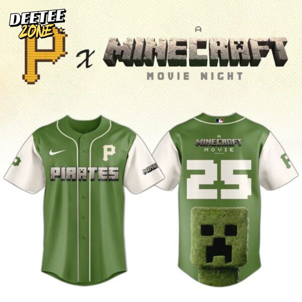 Premium Mlb Pittsburgh Pirates X A Minecraft Movie Custom Baseball Jersey