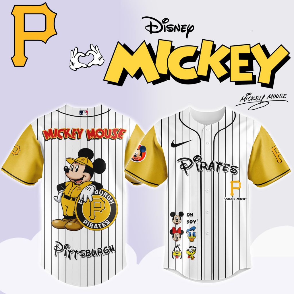 Premium Mlb Pittsburgh Pirates X Mickey Mouse And Friends Custom Baseball Jersey