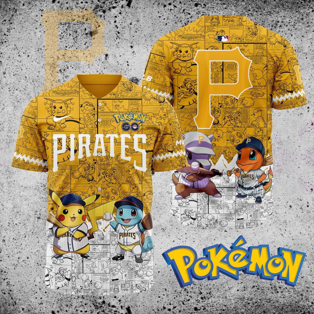 Premium Mlb Pittsburgh Pirates X Pokemon Custom Baseball Jersey