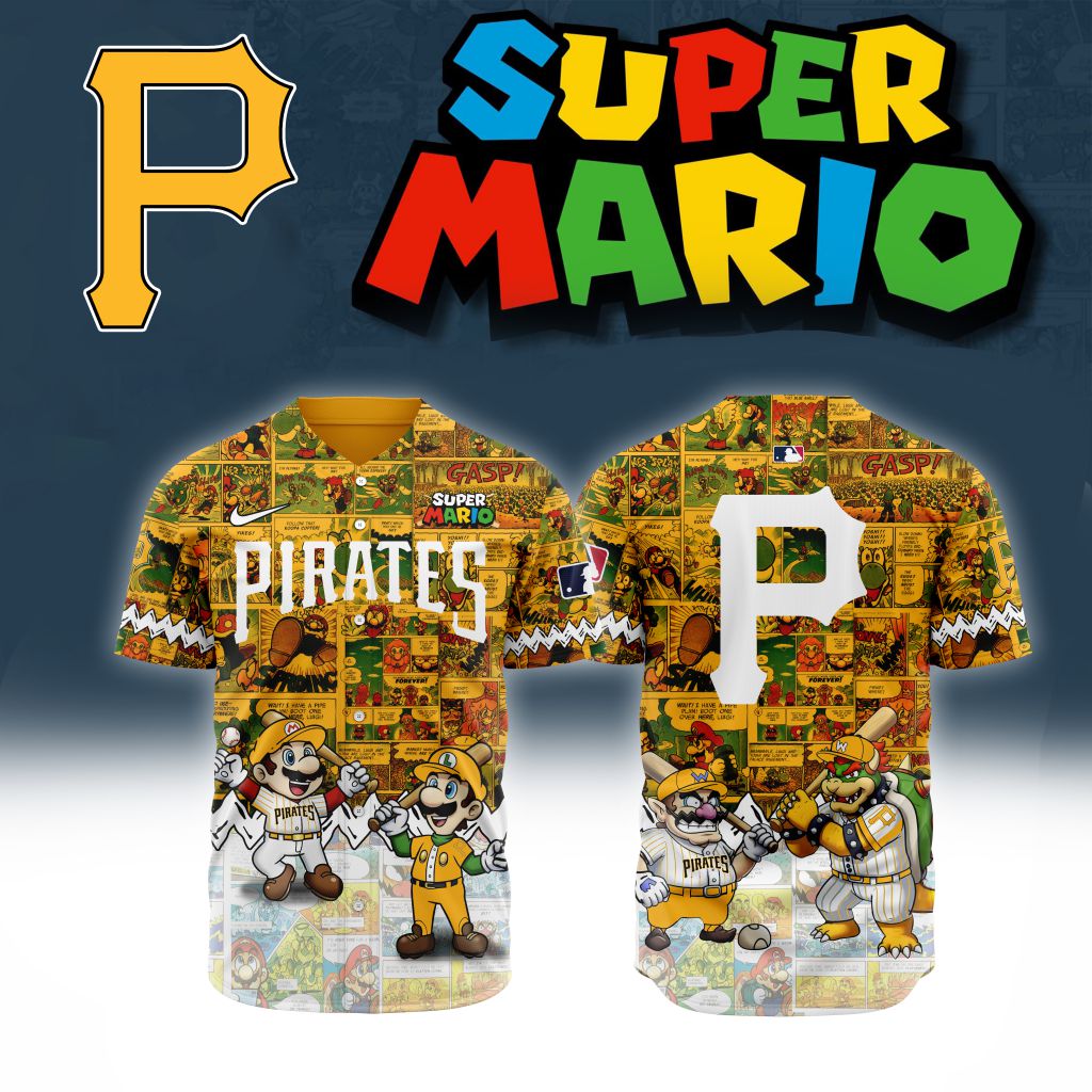 Premium Mlb Pittsburgh Pirates X Super Mario Custom Baseball Jersey