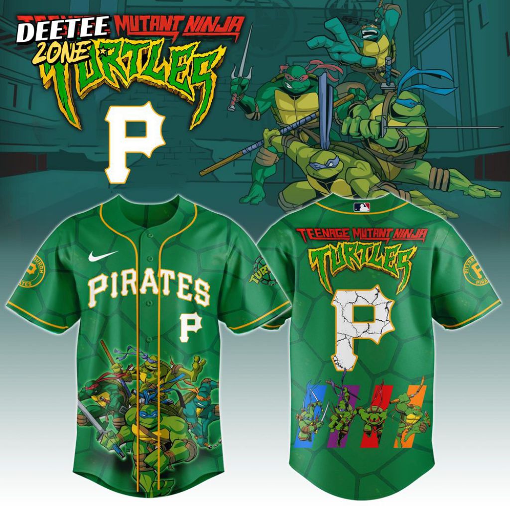 Premium Mlb Pittsburgh Pirates X Teenage Mutant Ninja Turtles Custom Baseball Jersey