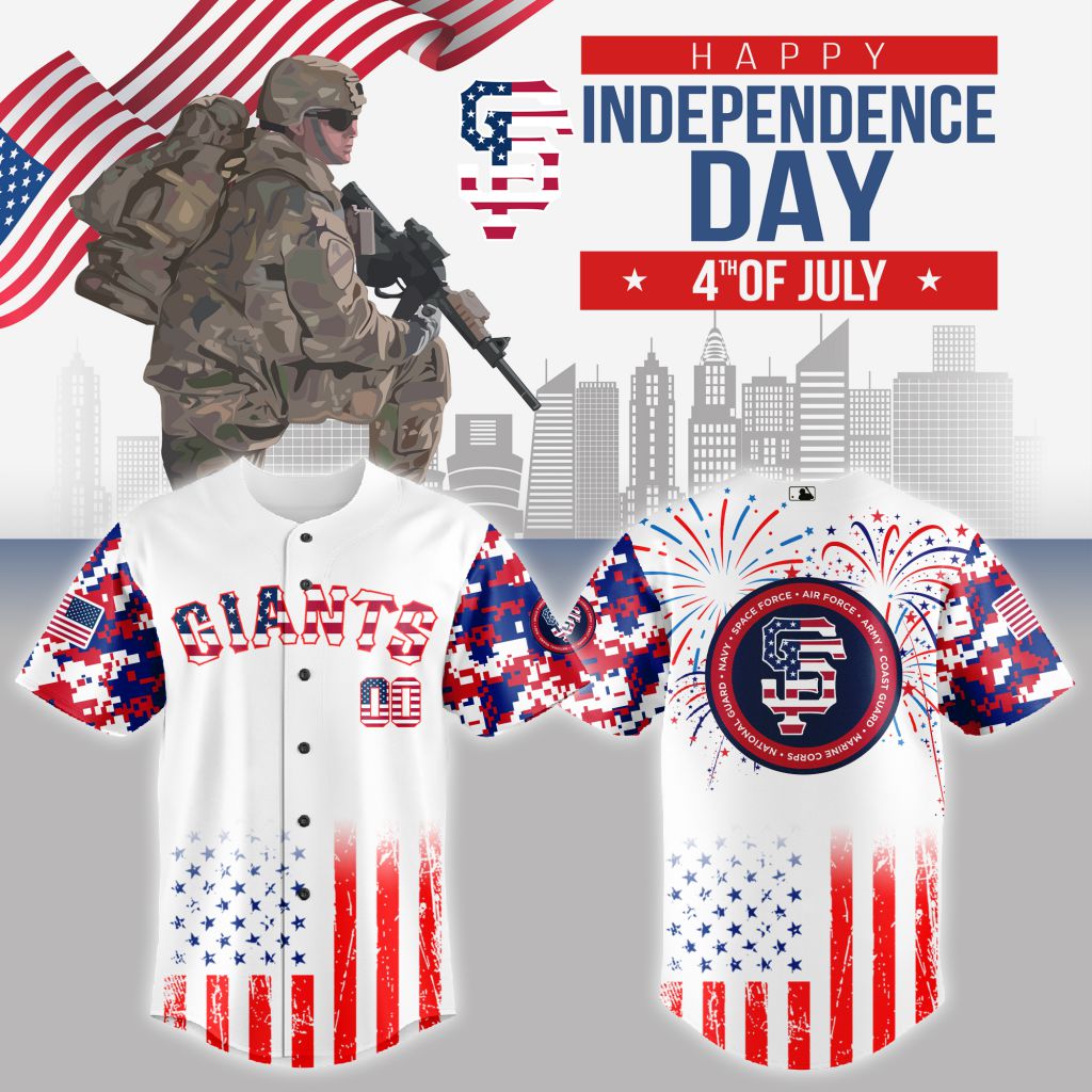 Premium Mlb San Francisco Giants Special The 4th Of July Military Custom Baseball Jersey