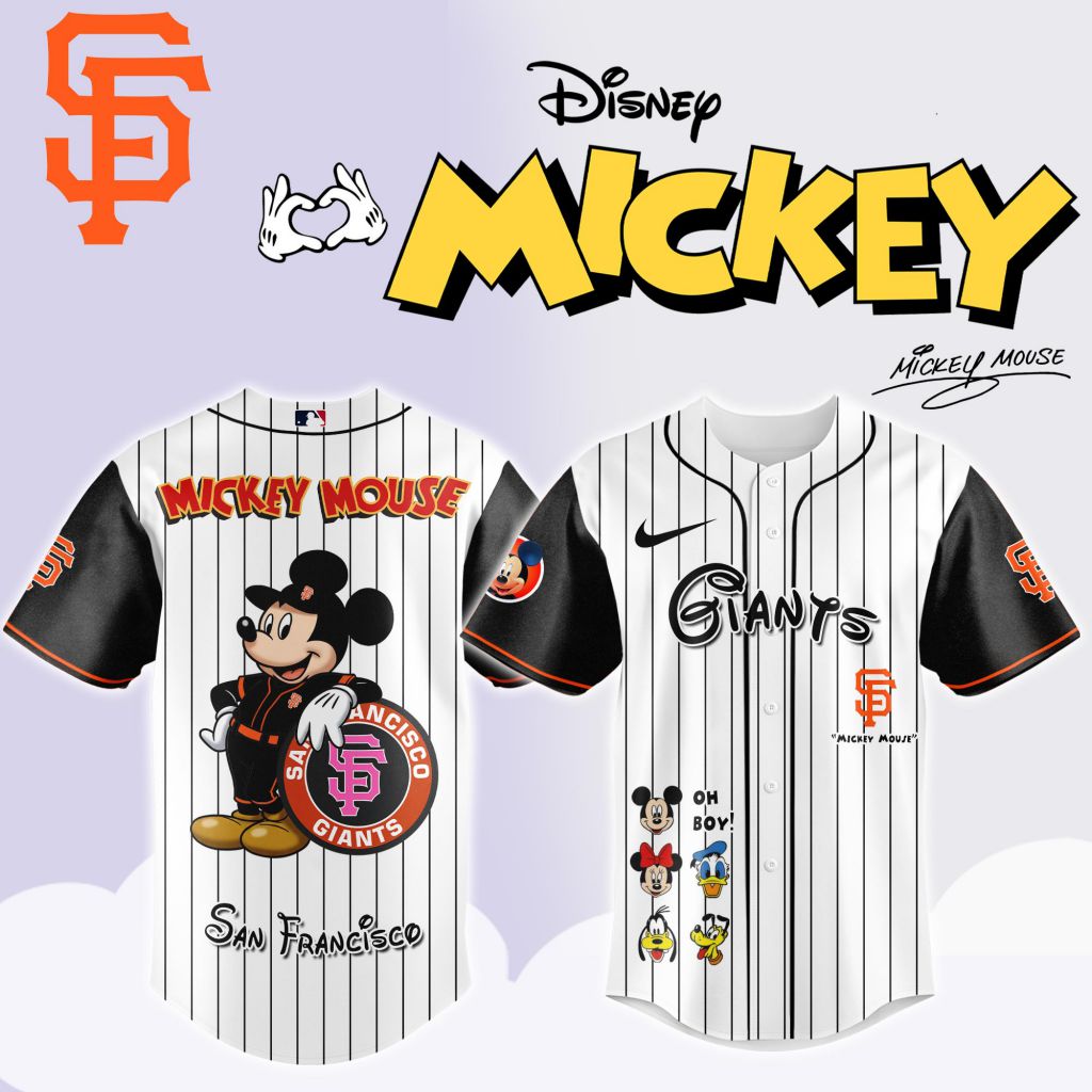 Premium Mlb San Francisco Giants X Mickey Mouse And Friends Custom Baseball Jersey