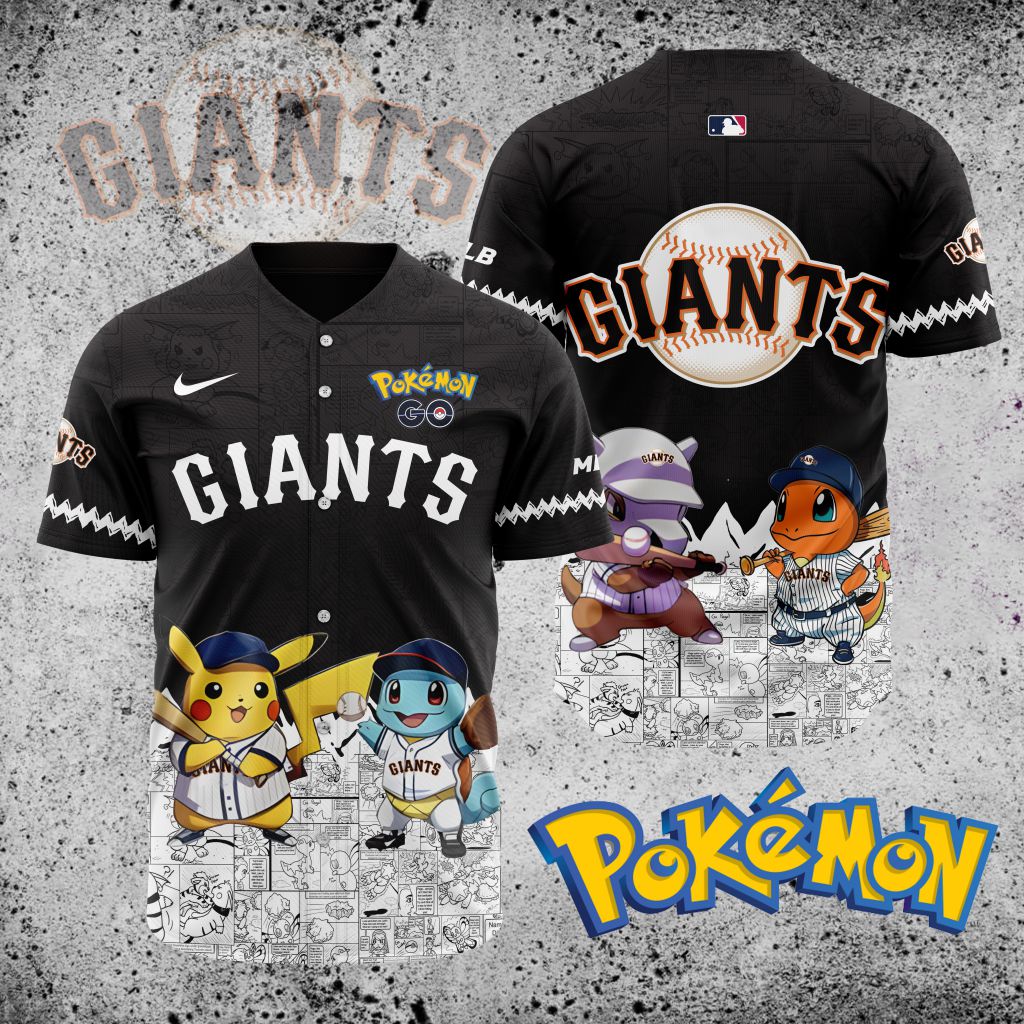 Premium Mlb San Francisco Giants X Pokemon Custom Baseball Jersey