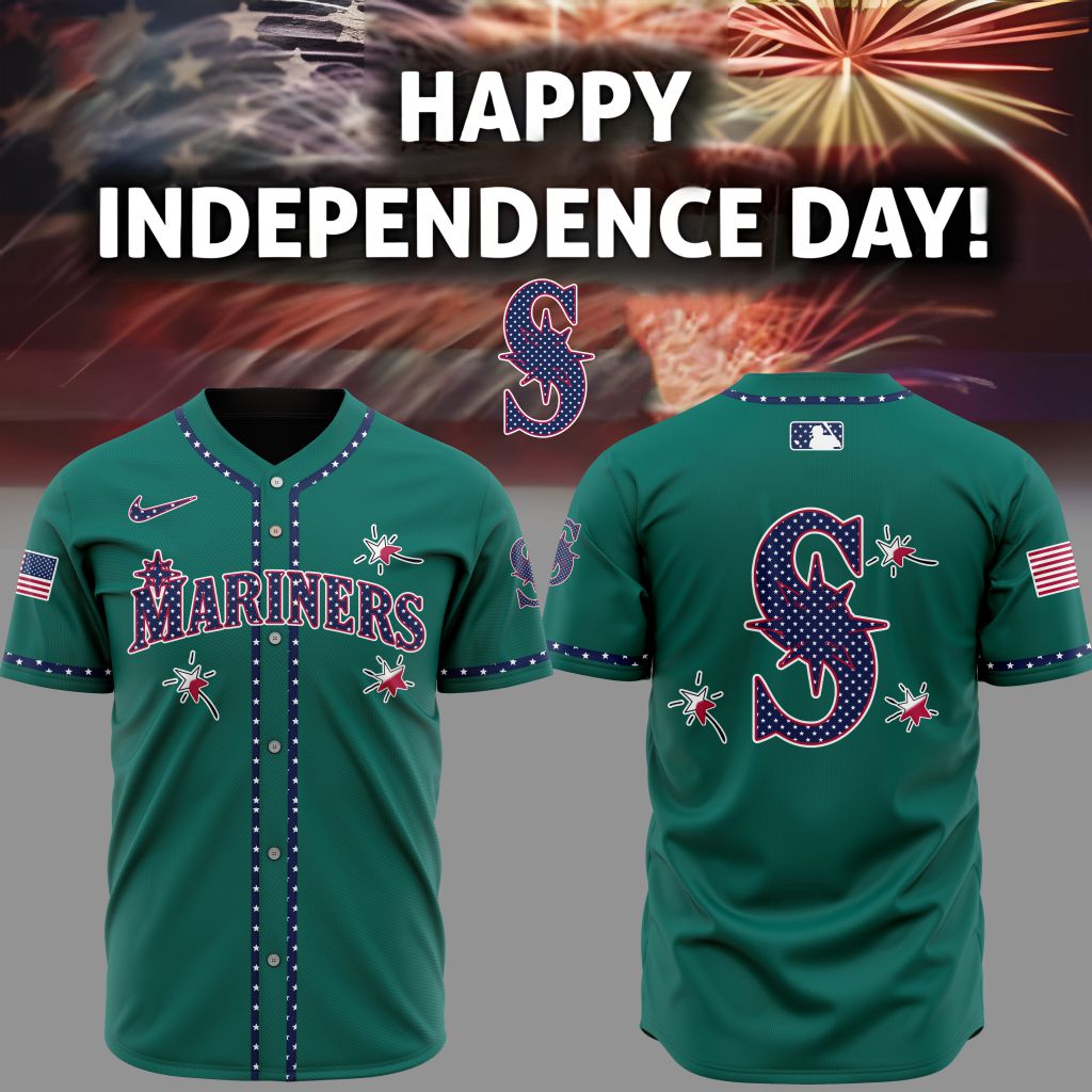 Premium Mlb Seattle Mariners Happy Independenceday Custom Baseball Jersey