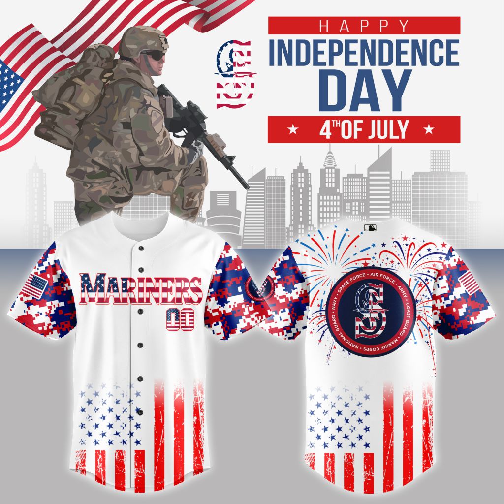 Premium Mlb Seattle Mariners Special The 4th Of July Military Custom Baseball Jersey