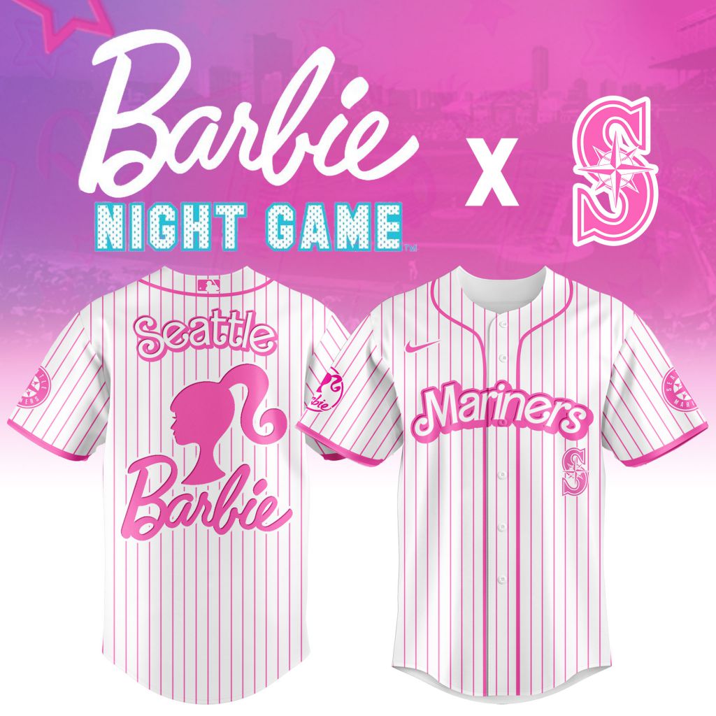 Premium Mlb Seattle Mariners X Barbie Custom Baseball Jersey