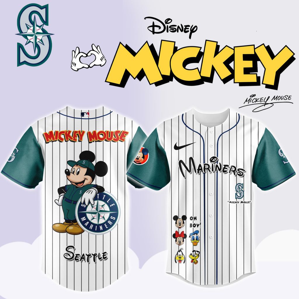 Premium Mlb Seattle Mariners X Mickey Mouse And Friends Custom Baseball Jersey