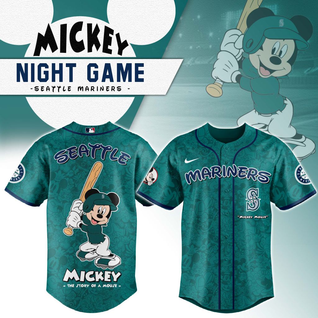 Premium Mlb Seattle Mariners X Mickey Mouse Custom Baseball Jersey
