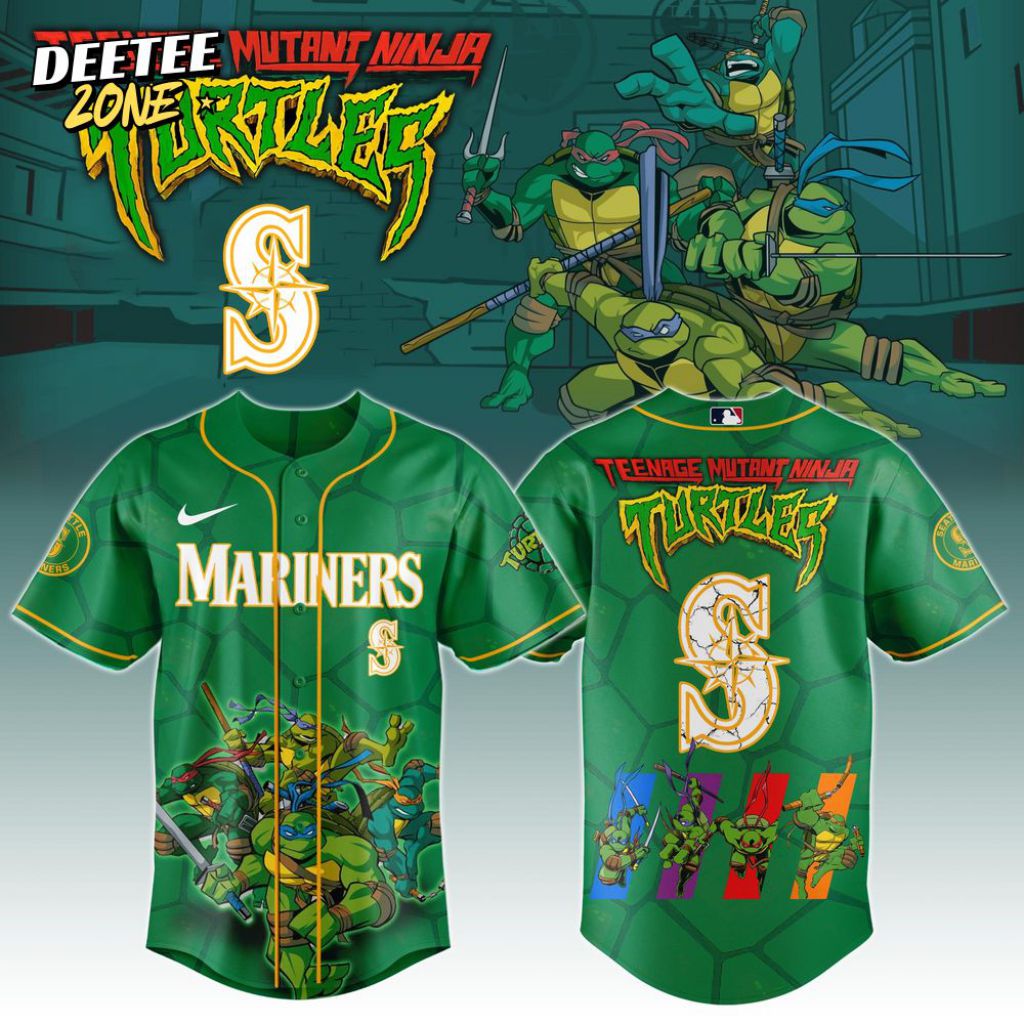 Premium Mlb Seattle Mariners X Teenage Mutant Ninja Turtles Custom Baseball Jersey