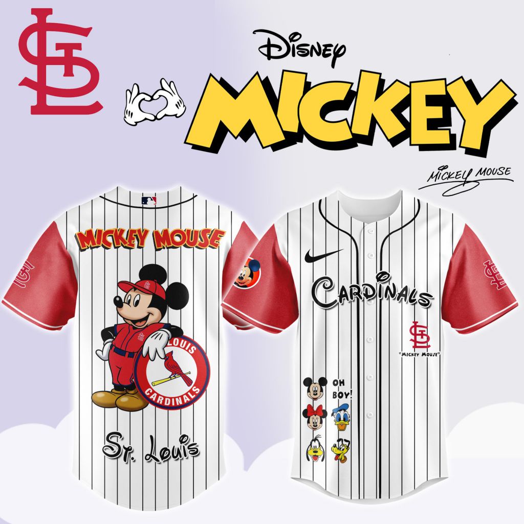 Premium Mlb St. Louis Cardinals X Mickey Mouse And Friends Custom Baseball Jersey