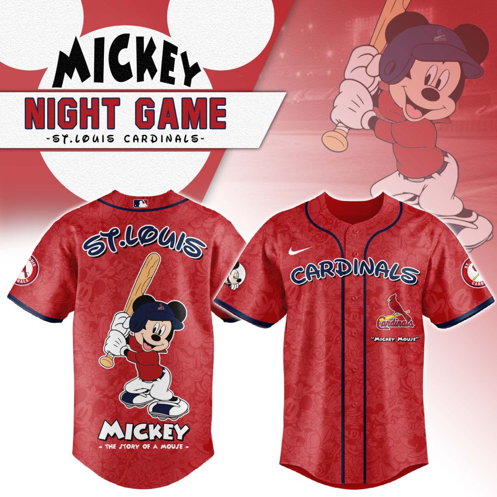 Premium Mlb St. Louis Cardinals X Mickey Mouse Custom Baseball Jersey