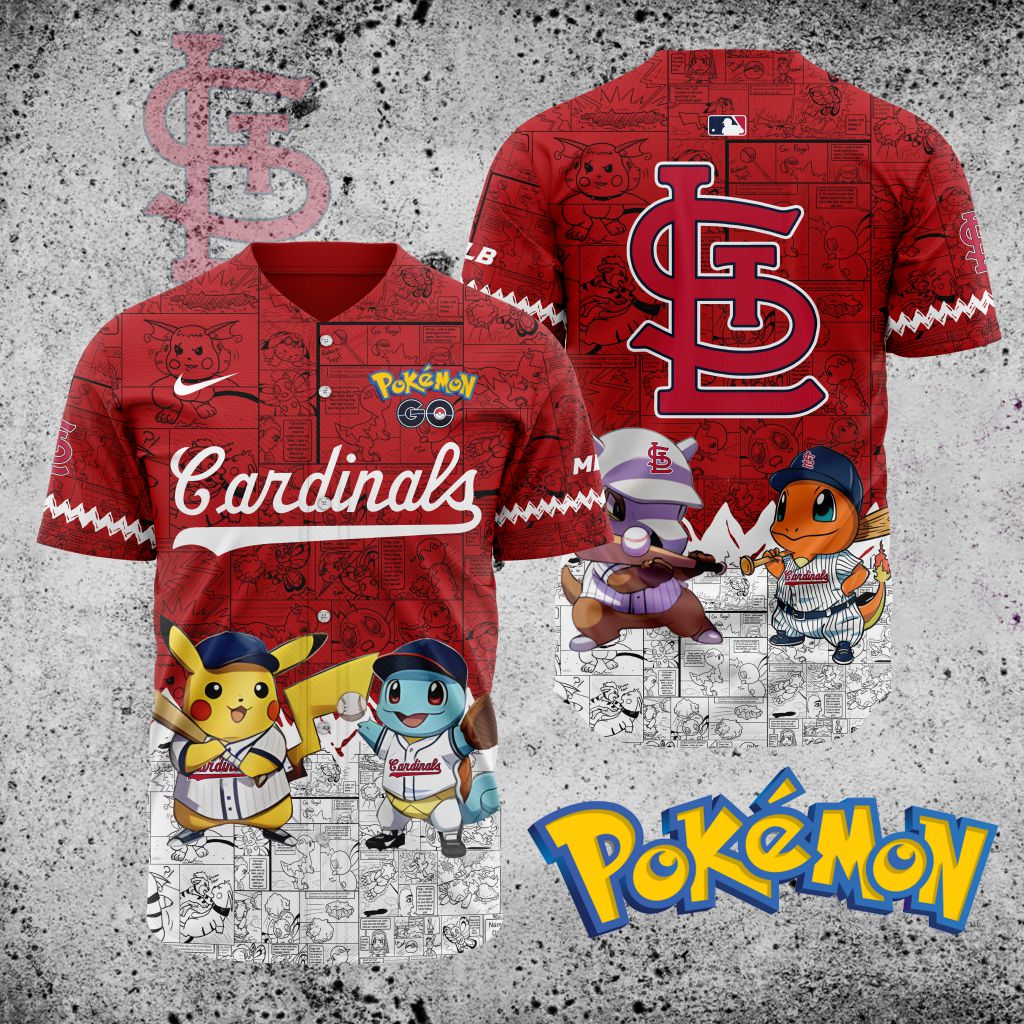Premium Mlb St. Louis Cardinals X Pokemon Custom Baseball Jersey