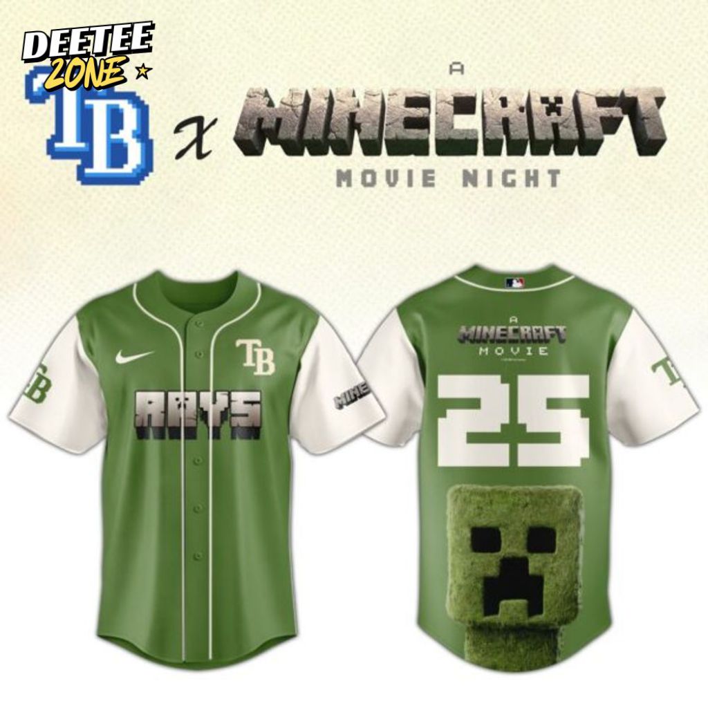 Premium Mlb Tampa Bay Rays X A Minecraft Movie Custom Baseball Jersey
