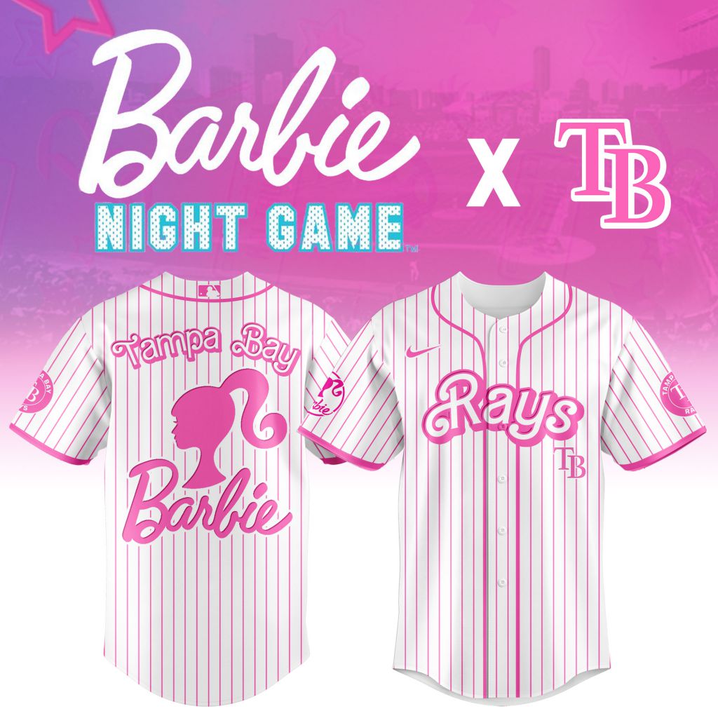 Premium Mlb Tampa Bay Rays X Barbie Custom Baseball Jersey