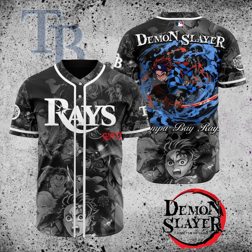 Premium Mlb Tampa Bay Rays X Demon Slayer Custom Baseball Jersey