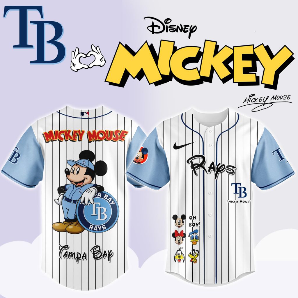 Premium Mlb Tampa Bay Rays X Mickey Mouse And Friends Custom Baseball Jersey