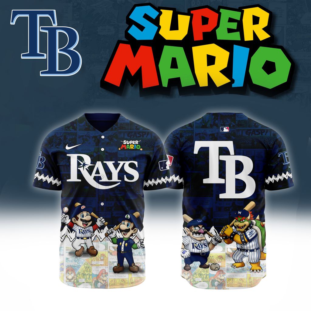 Premium Mlb Tampa Bay Rays X Super Mario Custom Baseball Jersey