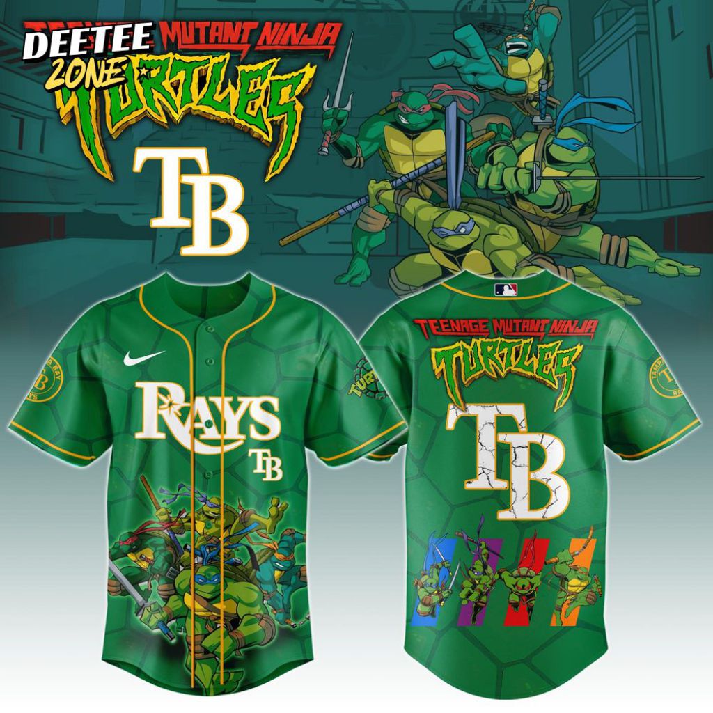 Premium Mlb Tampa Bay Rays X Teenage Mutant Ninja Turtles Custom Baseball Jersey