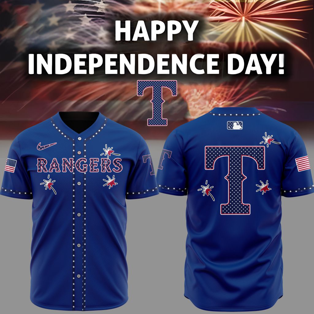 Premium Mlb Texas Rangers Happy Independence Day Custom Baseball Jersey