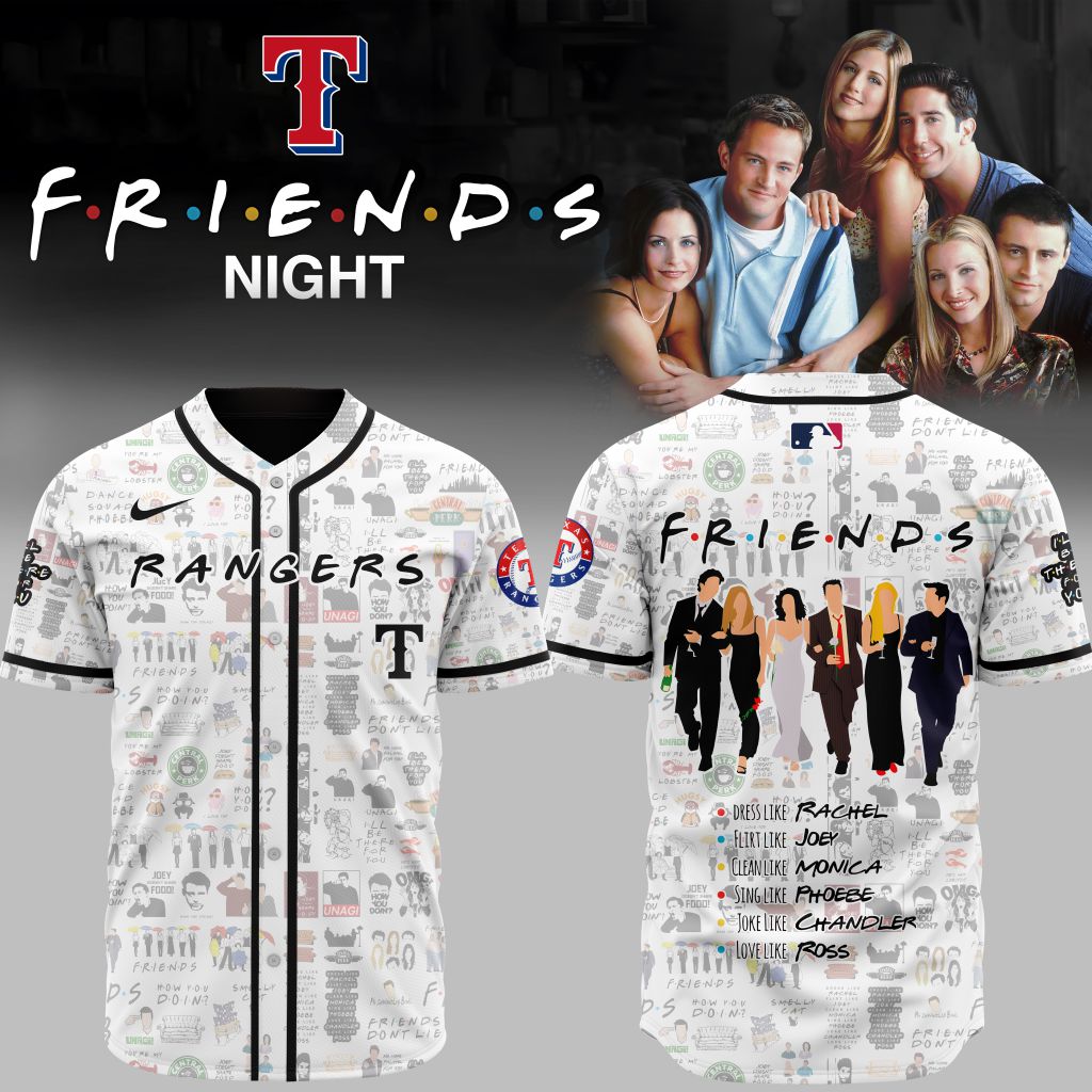 Premium Mlb Texas Rangers X Friends Custom Baseball Jersey