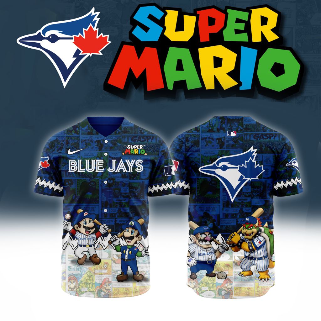 Premium Mlb Toronto Blue Jays X Super Mario Custom Baseball Jersey