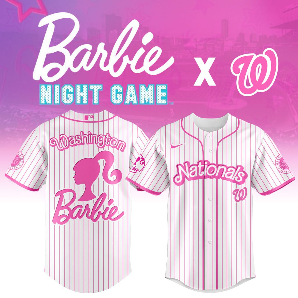 Premium Mlb Washington Nationals X Barbie Custom Baseball Jersey