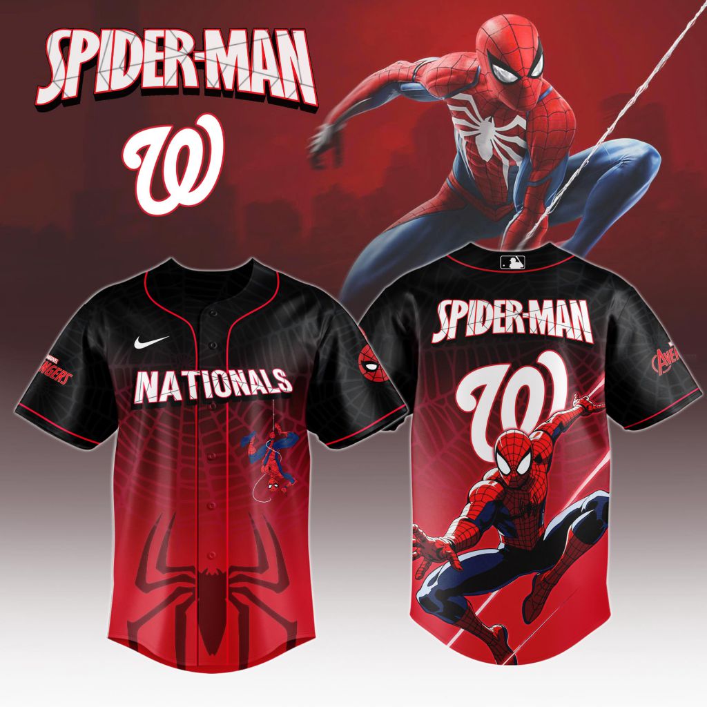 Premium Mlb Washington Nationals X Spider-man Custom Baseball Jersey