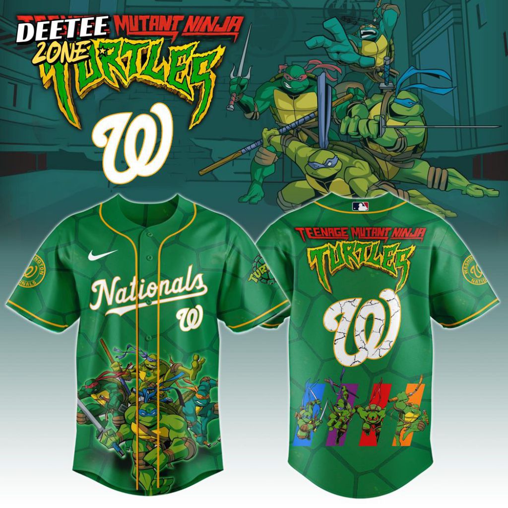 Premium Mlb Washington Nationals X Teenage Mutant Ninja Turtles Custom Baseball Jersey